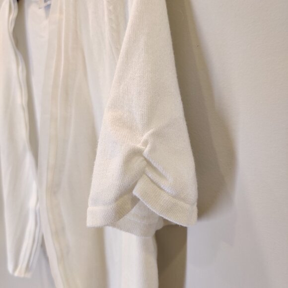 Ricki's White Cropped Open-Front Cardigan Short Sleeve | Small - Picture 3 of 7
